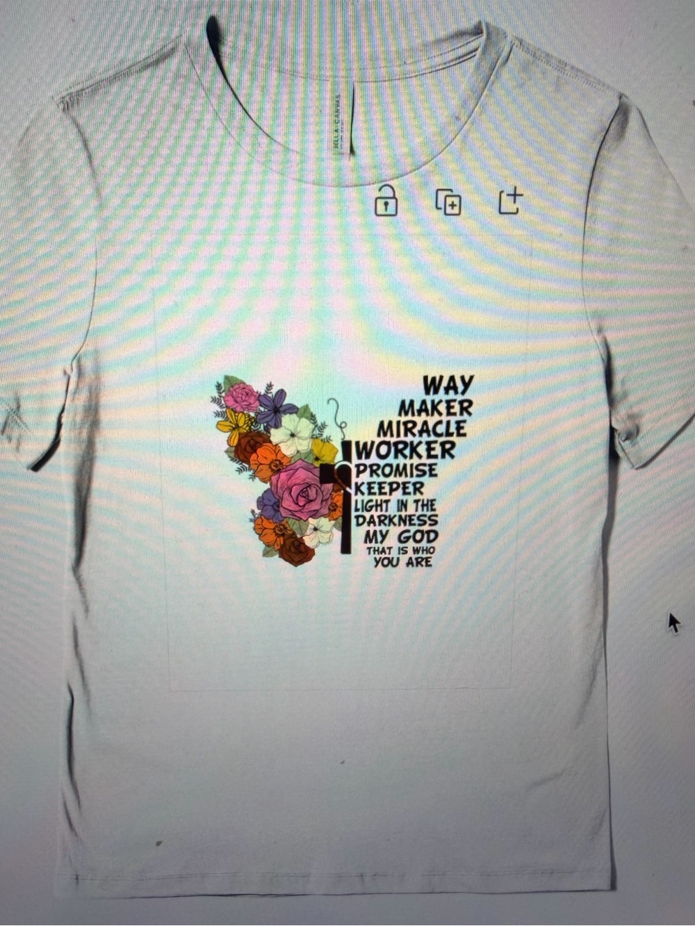 Graphic Faith Tee with Colorful Floral Cross